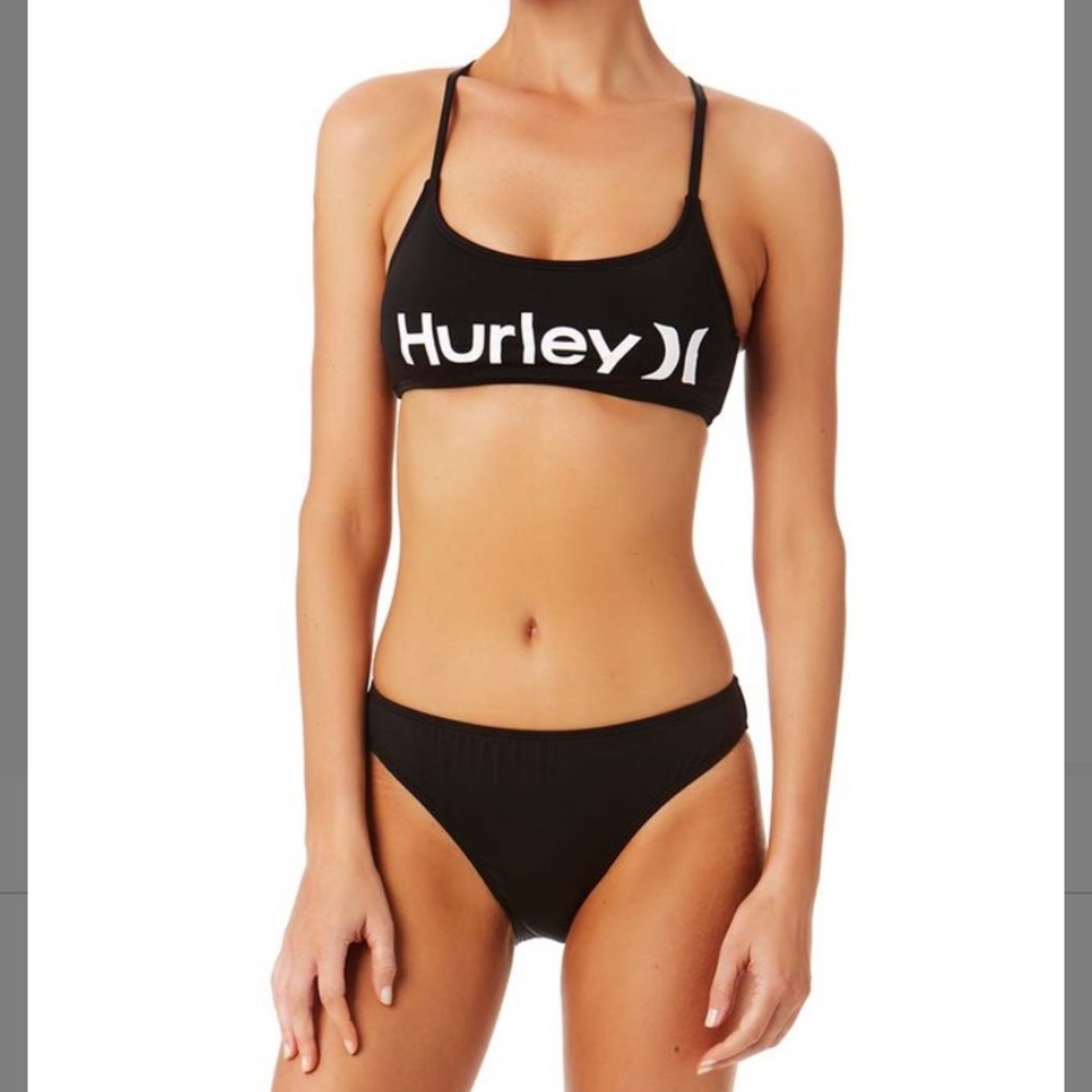 NWT Hurley logo scoop neck bikini
